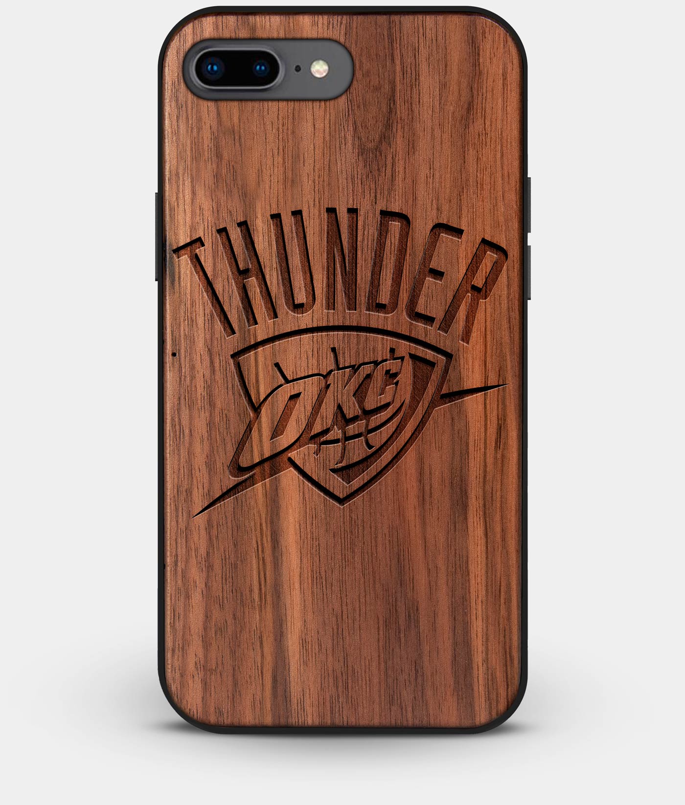 Custom Engraved Walnut Wood OKC Thunder iPhone 7 Plus Case Free