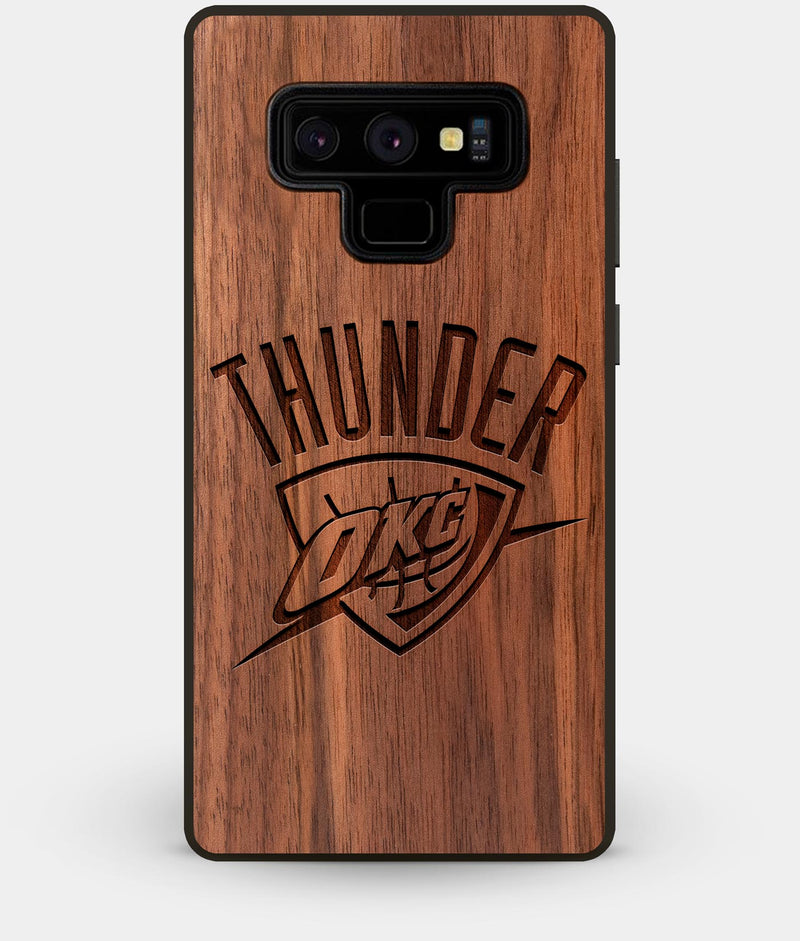 Best Custom Engraved Walnut Wood OKC Thunder Note 9 Case - Engraved In Nature