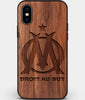 Custom Carved Wood Olympique de Marseille iPhone X/XS Case | Personalized Walnut Wood Olympique de Marseille Cover, Birthday Gift, Gifts For Him, Monogrammed Gift For Fan | by Engraved In Nature