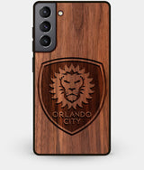 Best Walnut Wood Orlando Magic Galaxy S21 Case - Custom Engraved Cover - Engraved In Nature
