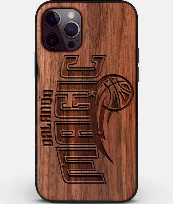 Custom Carved Wood Orlando Magic iPhone 12 Pro Case | Personalized Walnut Wood Orlando Magic Cover, Birthday Gift, Gifts For Him, Monogrammed Gift For Fan | by Engraved In Nature
