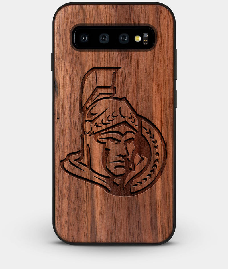 Best Custom Engraved Walnut Wood Ottawa Senators Galaxy S10 Case - Engraved In Nature