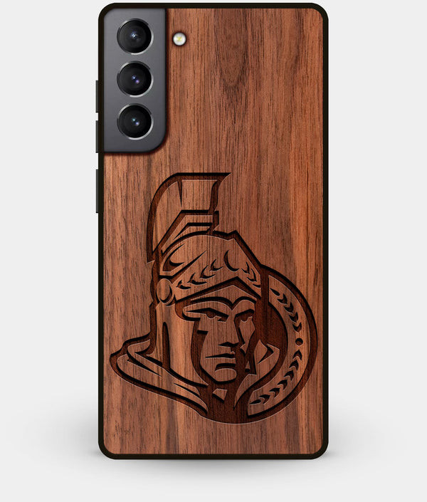 Best Walnut Wood Ottawa Senators Galaxy S21 Case - Custom Engraved Cover - Engraved In Nature