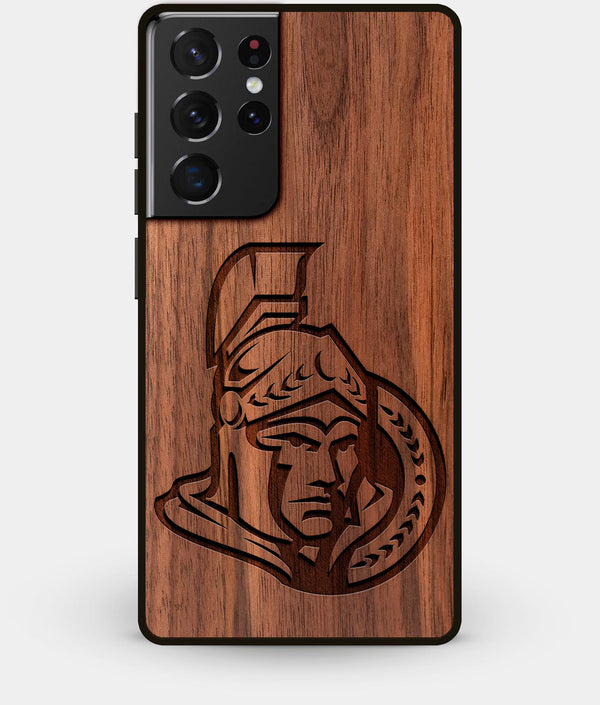 Best Walnut Wood Ottawa Senators Galaxy S21 Ultra Case - Custom Engraved Cover - Engraved In Nature