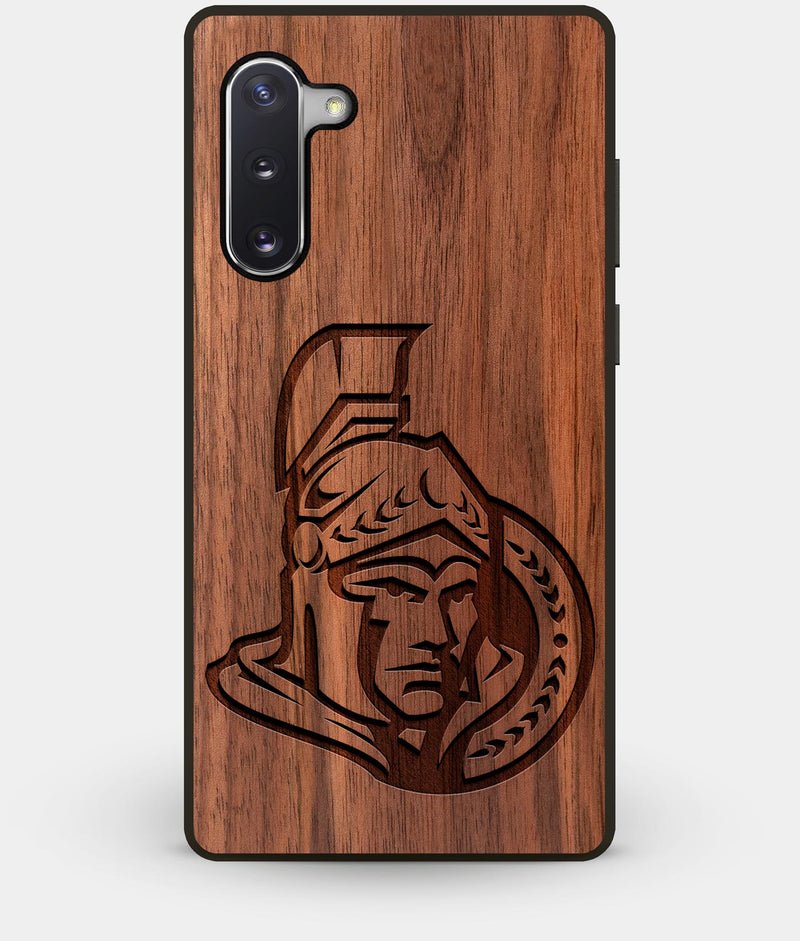 Best Custom Engraved Walnut Wood Ottawa Senators Note 10 Case - Engraved In Nature