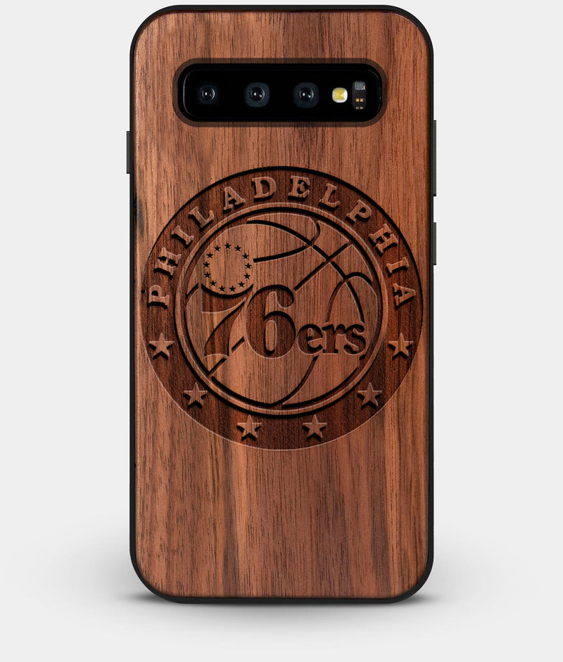 Best Custom Engraved Walnut Wood Philadelphia 76Ers Galaxy S10 Case - Engraved In Nature