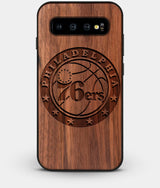 Best Custom Engraved Walnut Wood Philadelphia 76Ers Galaxy S10 Plus Case - Engraved In Nature