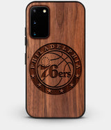 Best Custom Engraved Walnut Wood Philadelphia 76Ers Galaxy S20 Case - Engraved In Nature