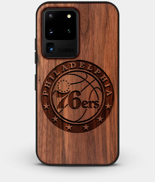 Best Custom Engraved Walnut Wood Philadelphia 76Ers Galaxy S20 Ultra Case - Engraved In Nature