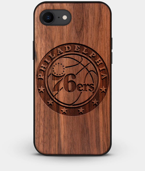 Best Custom Engraved Walnut Wood Philadelphia 76Ers iPhone 8 Case - Engraved In Nature