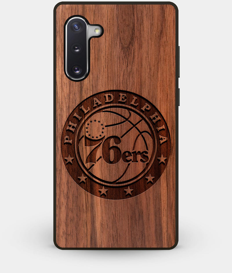 Best Custom Engraved Walnut Wood Philadelphia 76Ers Note 10 Case - Engraved In Nature