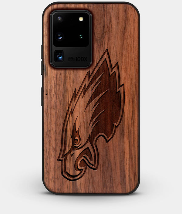 Best Custom Engraved Walnut Wood Philadelphia Eagles Galaxy S20 Ultra Case - Engraved In Nature