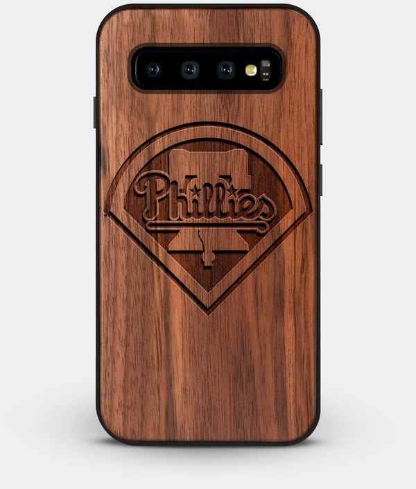 Best Custom Engraved Walnut Wood Philadelphia Phillies Galaxy S10 Case - Engraved In Nature