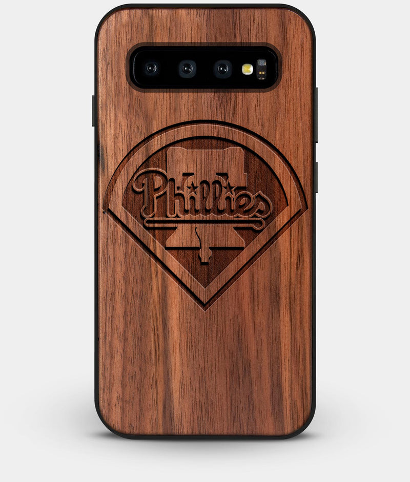 Best Custom Engraved Walnut Wood Philadelphia Phillies Galaxy S10 Plus Case - Engraved In Nature
