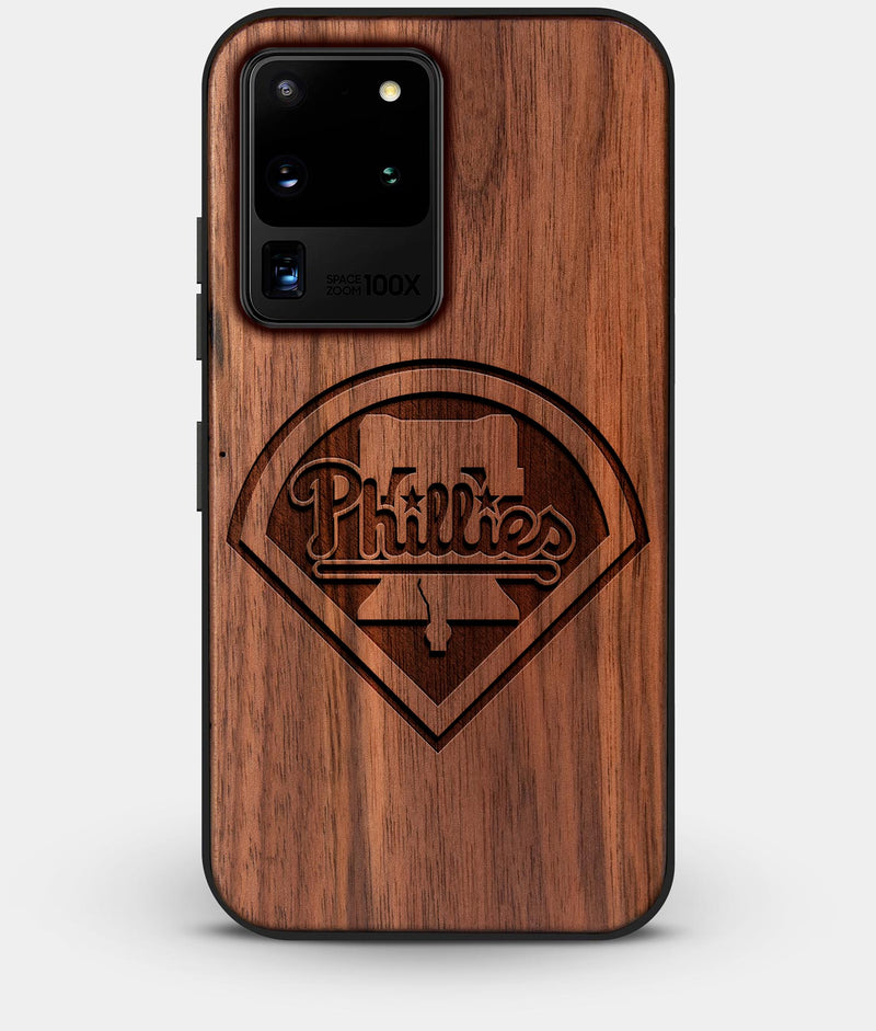 Best Custom Engraved Walnut Wood Philadelphia Phillies Galaxy S20 Ultra Case - Engraved In Nature