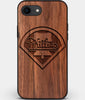 Best Custom Engraved Walnut Wood Philadelphia Phillies iPhone SE Case - Engraved In Nature