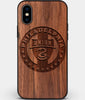 Custom Carved Wood Philadelphia Union iPhone XS Max Case | Personalized Walnut Wood Philadelphia Union Cover, Birthday Gift, Gifts For Him, Monogrammed Gift For Fan | by Engraved In Nature