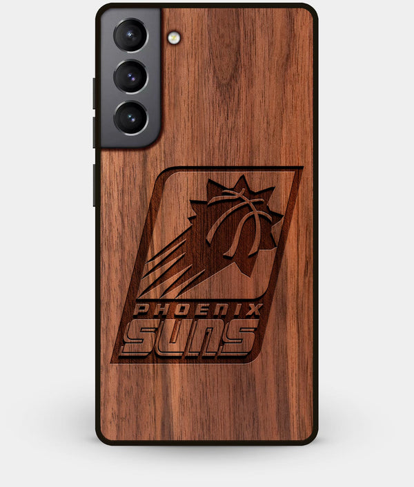 Best Walnut Wood Phoenix Suns Galaxy S21 Case - Custom Engraved Cover - Engraved In Nature