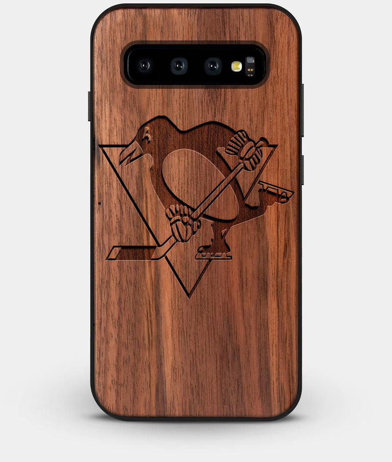 Best Custom Engraved Walnut Wood Pittsburgh Penguins Galaxy S10 Case - Engraved In Nature