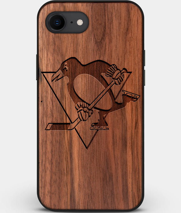 Best Custom Engraved Walnut Wood Pittsburgh Penguins iPhone SE Case - Engraved In Nature