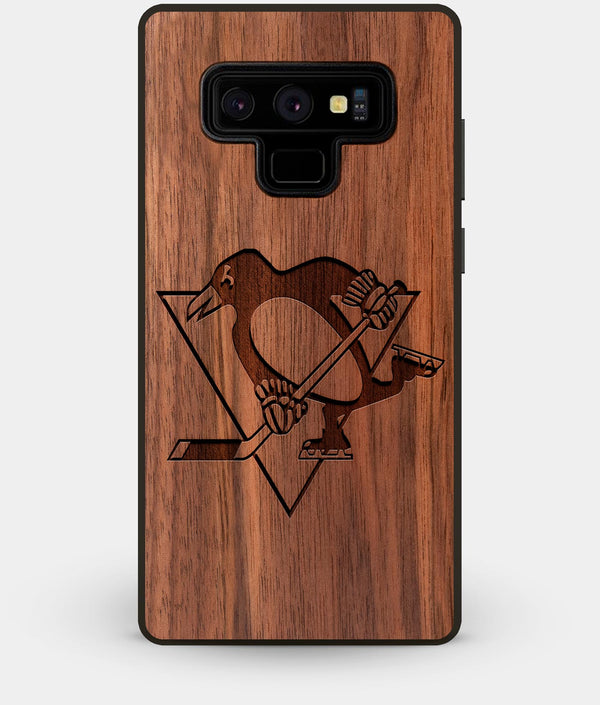 Best Custom Engraved Walnut Wood Pittsburgh Penguins Note 9 Case - Engraved In Nature