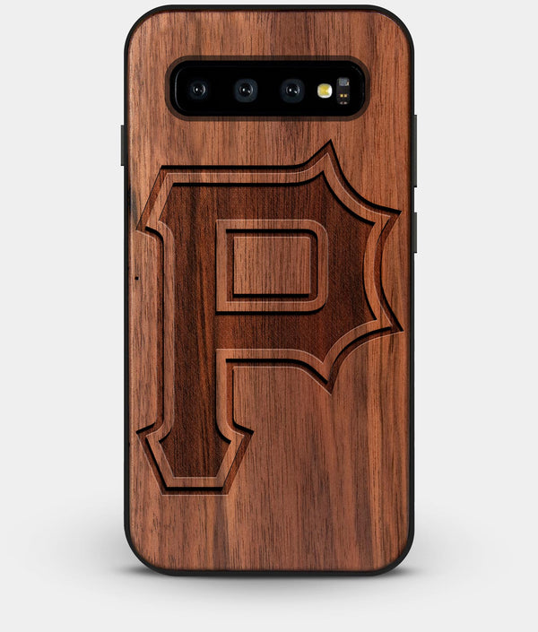 Best Custom Engraved Walnut Wood Pittsburgh Pirates Galaxy S10 Plus Case Classic - Engraved In Nature