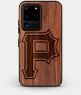 Best Custom Engraved Walnut Wood Pittsburgh Pirates Galaxy S20 Ultra Case Classic - Engraved In Nature