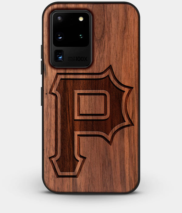 Best Custom Engraved Walnut Wood Pittsburgh Pirates Galaxy S20 Ultra Case Classic - Engraved In Nature