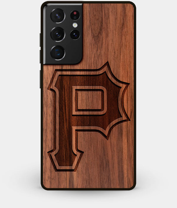 Best Walnut Wood Pittsburgh Pirates Galaxy S21 Ultra Case - Custom Engraved Cover - CoverClassic - Engraved In Nature