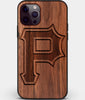 Custom Carved Wood Pittsburgh Pirates iPhone 12 Pro Case Classic | Personalized Walnut Wood Pittsburgh Pirates Cover, Birthday Gift, Gifts For Him, Monogrammed Gift For Fan | by Engraved In Nature