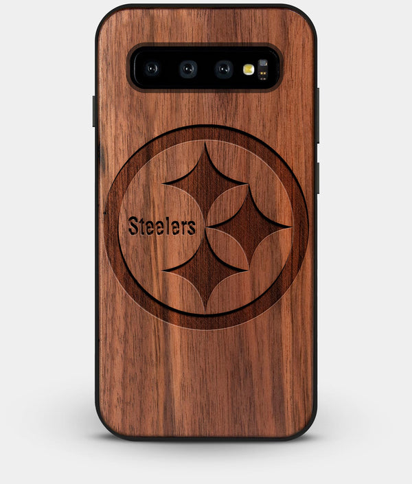 Best Custom Engraved Walnut Wood Pittsburgh Steelers Galaxy S10 Plus Case - Engraved In Nature