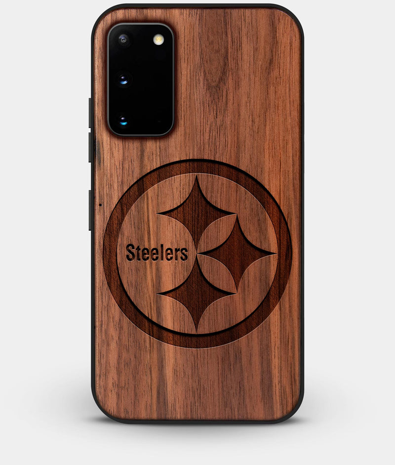 Best Custom Engraved Walnut Wood Pittsburgh Steelers Galaxy S20 Case - Engraved In Nature