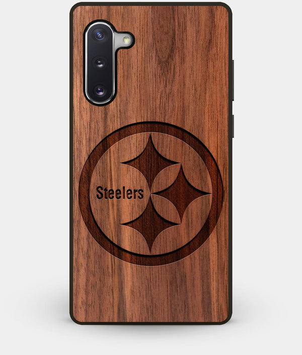 Best Custom Engraved Walnut Wood Pittsburgh Steelers Note 10 Case - Engraved In Nature