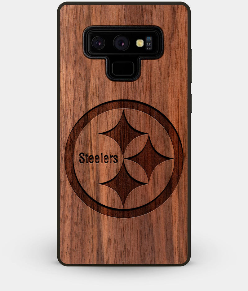 Best Custom Engraved Walnut Wood Pittsburgh Steelers Note 9 Case - Engraved In Nature