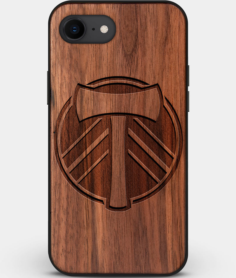 Best Custom Engraved Walnut Wood Portland Timbers iPhone SE Case - Engraved In Nature