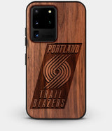 Best Custom Engraved Walnut Wood Portland Trail Blazers Galaxy S20 Ultra Case - Engraved In Nature