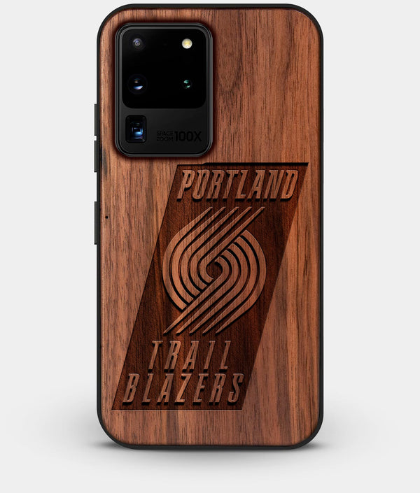 Best Custom Engraved Walnut Wood Portland Trail Blazers Galaxy S20 Ultra Case - Engraved In Nature