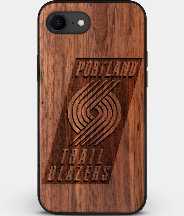Best Custom Engraved Walnut Wood Portland Trail Blazers iPhone SE Case - Engraved In Nature