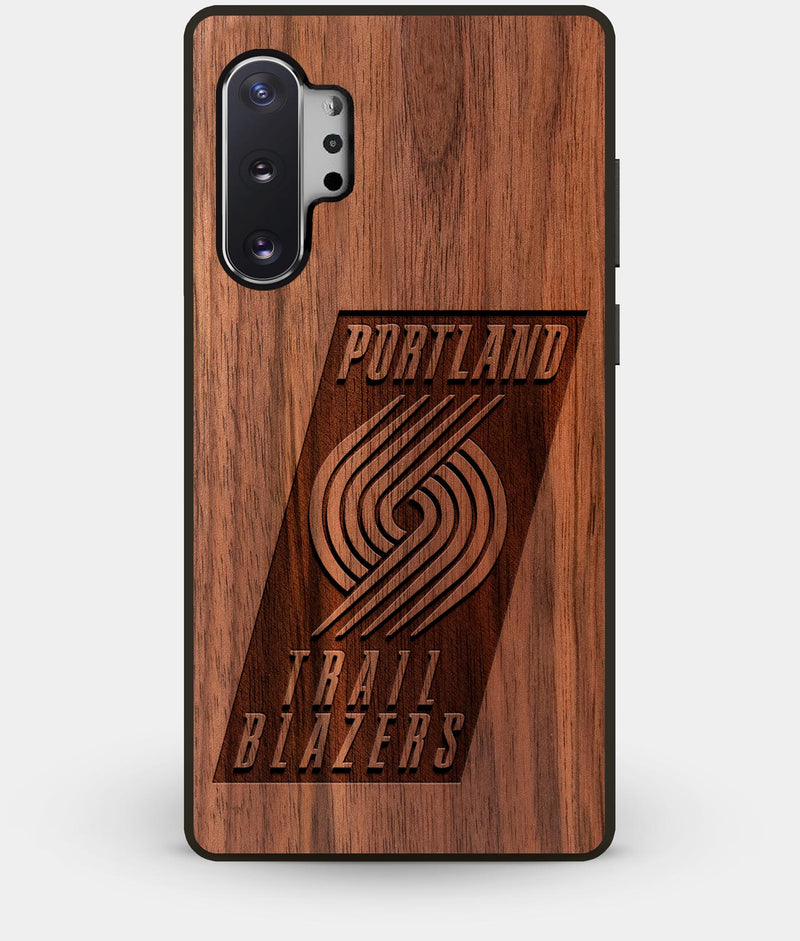 Best Custom Engraved Walnut Wood Portland Trail Blazers Note 10 Plus Case - Engraved In Nature