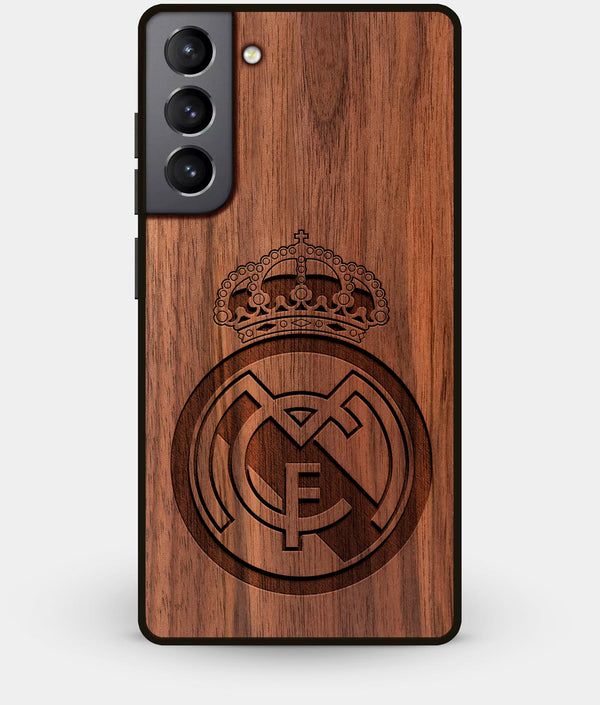 Best Walnut Wood Real Madrid C.F. Galaxy S21 Case - Custom Engraved Cover - Engraved In Nature