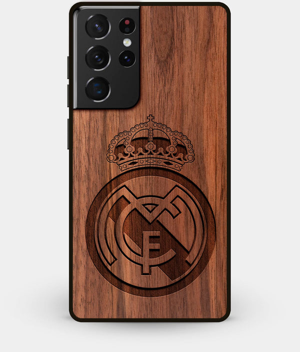 Best Walnut Wood Real Madrid C.F. Galaxy S21 Ultra Case - Custom Engraved Cover - Engraved In Nature