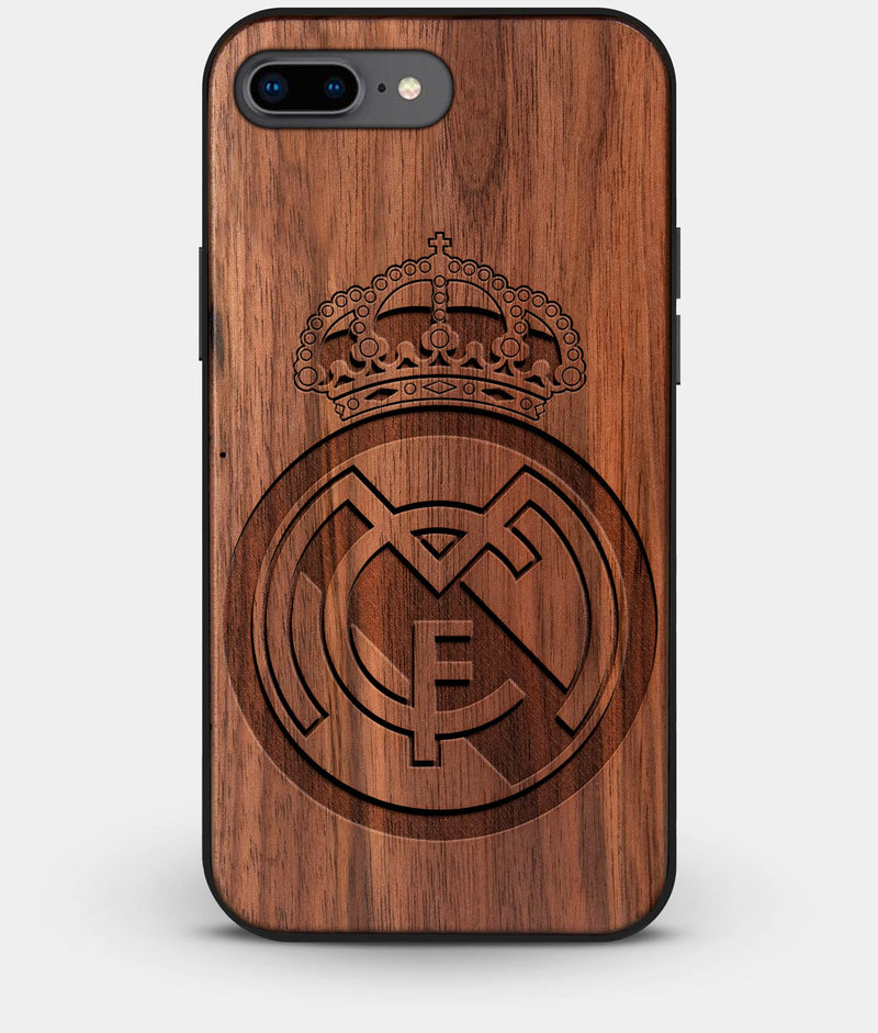 Best Custom Engraved Walnut Wood Real Madrid C.F. iPhone 8 Plus Case - Engraved In Nature