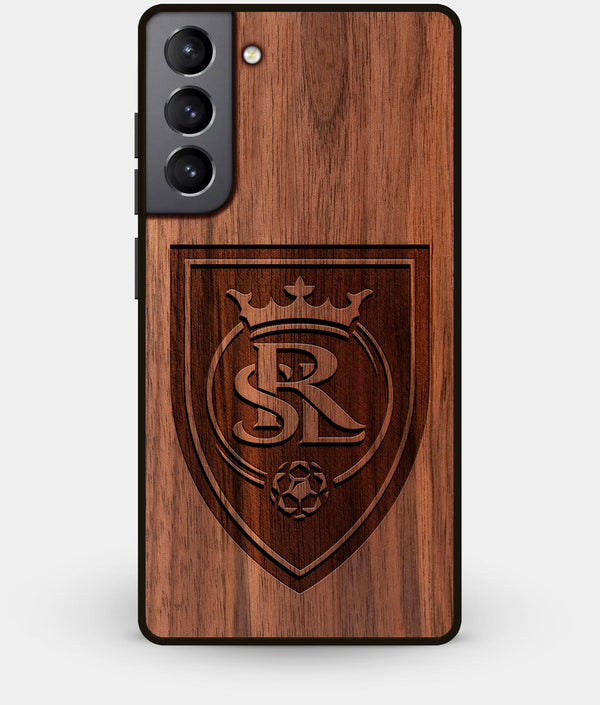 Best Walnut Wood Real Salt Lake Galaxy S21 Case - Custom Engraved Cover - Engraved In Nature