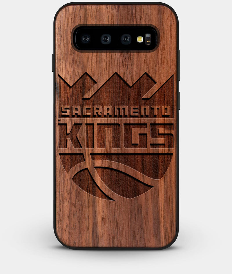 Best Custom Engraved Walnut Wood Sacramento Kings Galaxy S10 Plus Case - Engraved In Nature