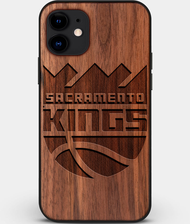 Custom Carved Wood Sacramento Kings iPhone 12 Case | Personalized Walnut Wood Sacramento Kings Cover, Birthday Gift, Gifts For Him, Monogrammed Gift For Fan | by Engraved In Nature