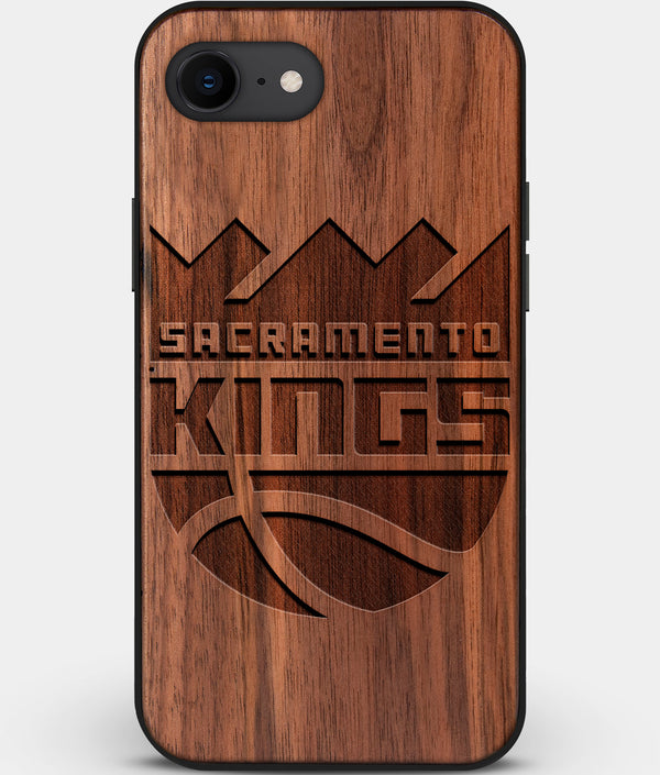 Best Custom Engraved Walnut Wood Sacramento Kings iPhone SE Case - Engraved In Nature
