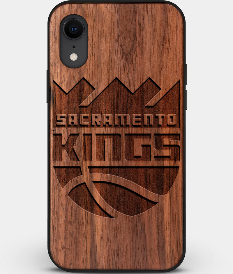 Custom Carved Wood Sacramento Kings iPhone XR Case | Personalized Walnut Wood Sacramento Kings Cover, Birthday Gift, Gifts For Him, Monogrammed Gift For Fan | by Engraved In Nature