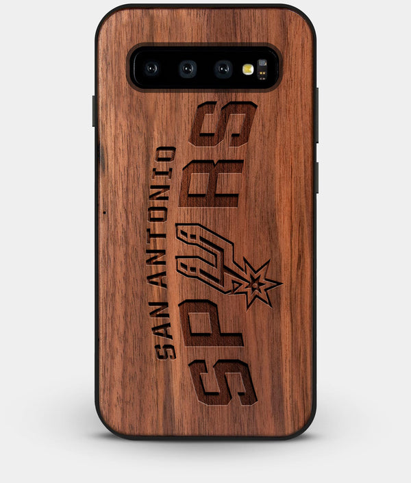 Best Custom Engraved Walnut Wood San Antonio Spurs Galaxy S10 Plus Case - Engraved In Nature