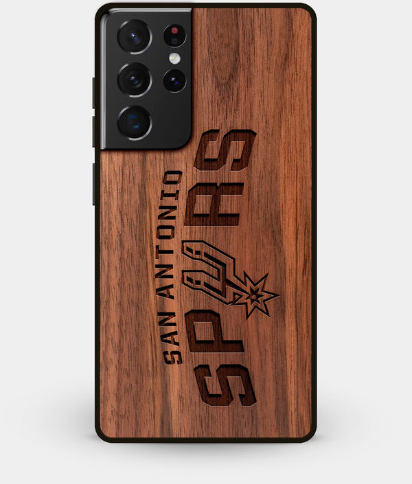 Best Walnut Wood San Antonio Spurs Galaxy S21 Ultra Case - Custom Engraved Cover - Engraved In Nature