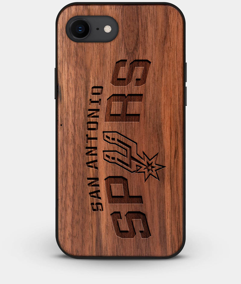Best Custom Engraved Walnut Wood San Antonio Spurs iPhone 8 Case - Engraved In Nature